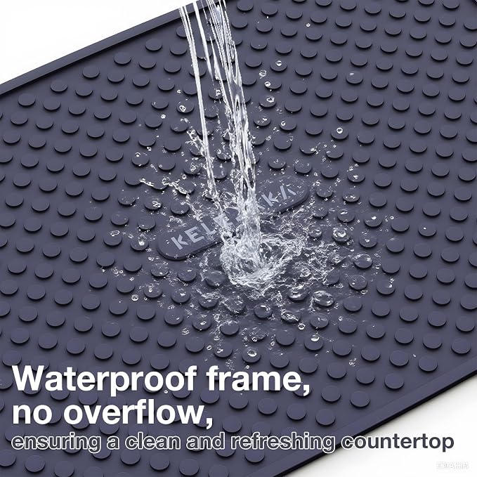 2-Pack Silicone Multi-Use Mats (13" & 11") ¨C All-Purpose Hot Pad, Non-Slip Drying Mat, Counter Protector in Dark Blue