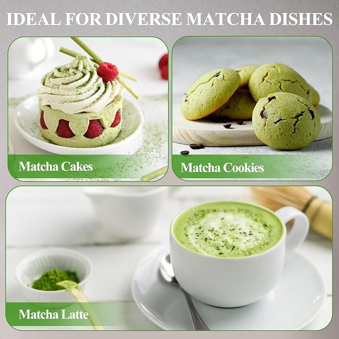 YIBO Matcha Whisk Set, Matcha Making Kit Bamboo Whisk (Chasen), Pink Printing Ceramic Whisk Holder Stand, Sifter, Scoop Japanese Tea Tools For Ceremony Gift