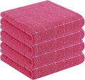 Homaxy 100% Cotton Terry Kitchen Towels, 4 Pack, Rose Red | Ultra Soft and Absorbent Dish Towels for Kitchen, Suitable for Drying and Washing Dishes