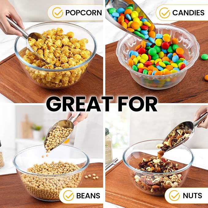 OLESBUR Premium 6oz Ice Scoop for Freezer - Multipurpose Metal Ice Scoop for Ice Machine - Stainless Steel Small Ice Scooper for Ice Bucket - Kitchen Gadgets Cookie Flour Pet Dog Food Scoop