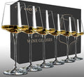 coccot Wine Glasses Set of 6,Crystal White Wine Glasses,Red Wine Glass Set, Wine Glasses Long stem,Clear Lead-Free Premium Blown Glassware (18.5oz,6 pack)