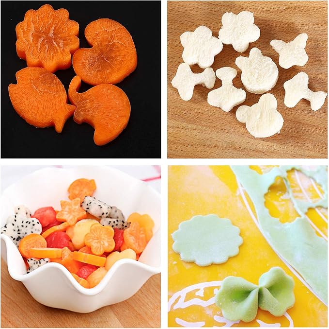 laxizar 18 pcs Cookie Cutters Fruit Cutter Vegetable Cookie Stamps Mold
