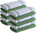 Infinitee Xclusives Premium Kitchen Towels - [Pack of 12] 100% Cotton Kitchen Hand Towels (15 x 25 Inches) - Dish Towels for Kitchen |Sturdy Green|