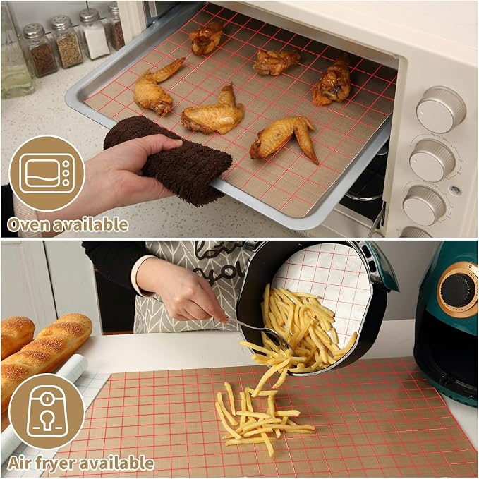 Silicone Baking Mat Roll 12IN*8FT Free Cutting, Non-Slip Pastry Mat, Non-Stick Reusable Air Fryer Liner, Oven Liners, Counter Mat, Freeze Dryer Mat, Easily Cut to Size Fit All Ovens Pans Tins Dishes