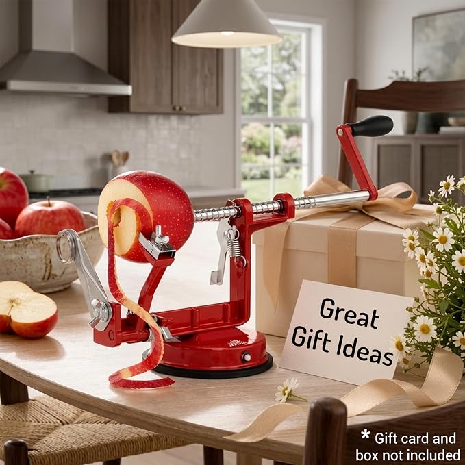 Apple Peeler Corer Slicer All in One – Apple Peeler Slicer Corer with Stainless Steel Blades, Multi-Function Apple Potato Peeler