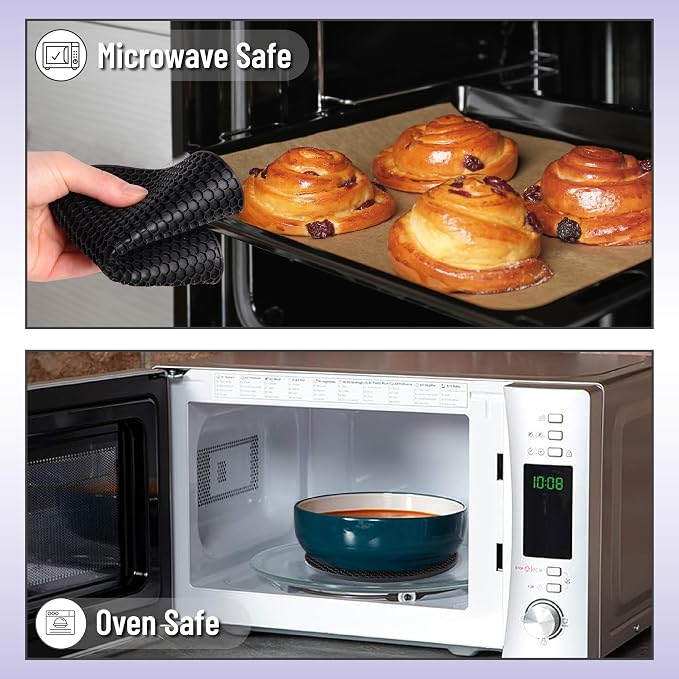 BTaT Silicone Trivet Mats, 2 Pack, Gray Silicone Trivets for Hot Pots and Pans