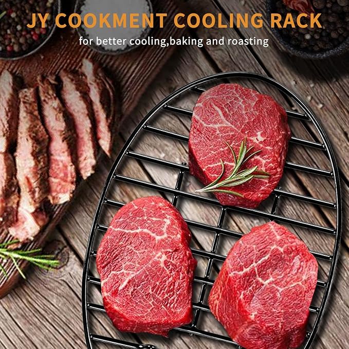 Roasting Rack with Integrated Feet, Cooling Drying Rack With Enameled Coating, PTFE Free, Great for Cooking, Roasting, Drying, Grilling, Dishwasher Safe (12.5"x8.5")
