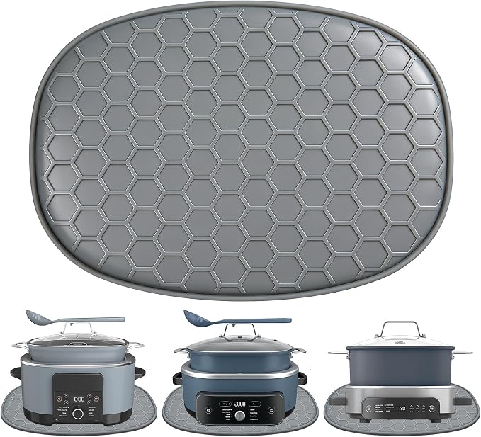 Silicone Heat Resistant Mat for Ninja Foodi Possible Cooker Pro 8.5 Qt MC1000,MC1001,MC1010 Slow Cooker Crock &Ninja MC2001 PossibleCooker PRO Plus 8.5 QT Accessories,Kitchen Countertop Protector Pad
