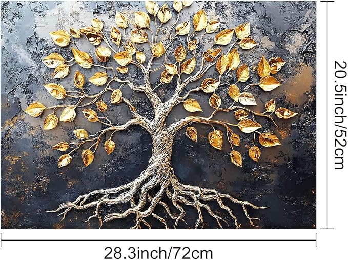 HOMETITUTE Stove Top Cover 28x20 Golden Tree Design Heat Resistant Mat
