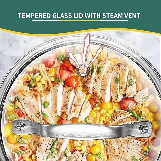DELARLO Tri-Ply Stainless Steel Hybrid Non Stick Saucepan 2.5 Quart | Small Sauce Pot, Induction Cooking Saucier, Honeycomb Heavy Duty Sauce Pan Cookware, PFOA&PTFE Free