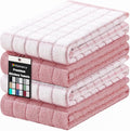 Homaxy Large Premium Cotton Kitchen Towels 16"x 28", 4 Pack, Rose | Natural Ring Spun 390 GSM Dish Towels, Super Absorbent Terry Kitchen Hand Towels, Soft Tea Towels with Hanging Loop