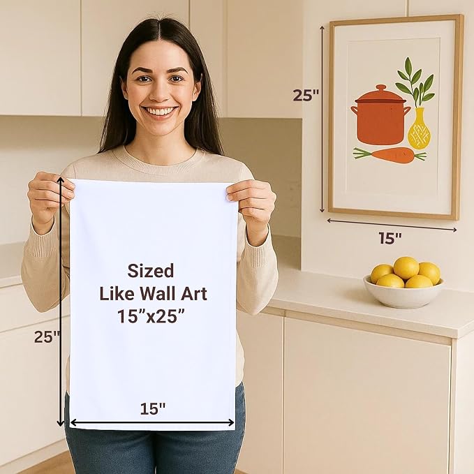 Flour Sack Towels | Tea Towel for Crafts| Kitchen Dish Cotton Blank Towel for Embroidery| Baking Bread Proofing Linen Cover| Thick Absorbent Quick Dry| 7 Pack 15"x 25" White