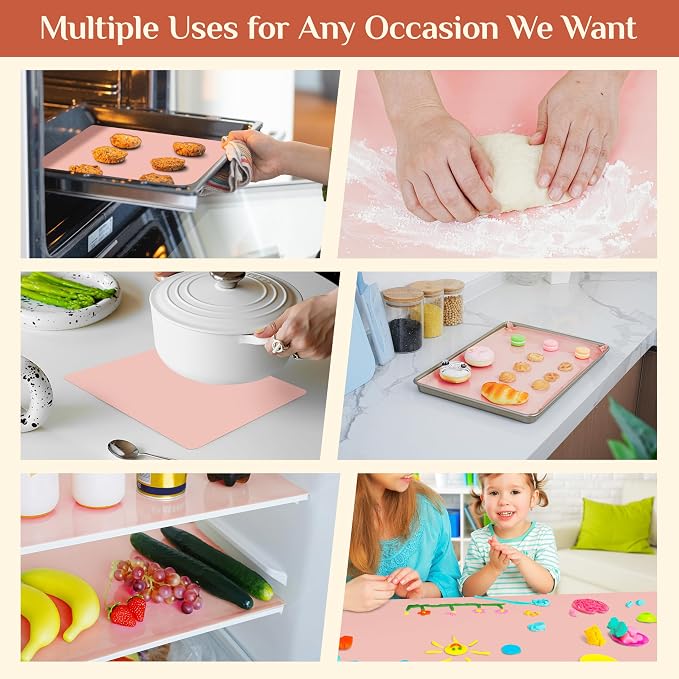 GTJ Silicone Baking Mat Roll, Reusable Baking Sheet Liners, 16 in x 10 ft | Free Cut to Size, Food-Grade, Non-Stick, Non-Slip, For Dough, Pastry, Air Fryer, Freeze Dryer, Oven Pan, Kitchen Counter