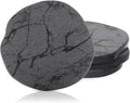 Diatomaceous Earth Coasters Set of 4，Cool Absorbent Quick-Dry Drink Coasters for Desks, Cute Modern Stone Design with Stylish White Aesthetic (4, Marble Grey)