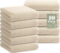 Homaxy 100% Cotton Waffle Weave Kitchen Towels, 10-Pack, Beige | Ultra Soft Absorbent Dish Towels, Quick Drying Cleaning Towels, 13 x 28 Inches