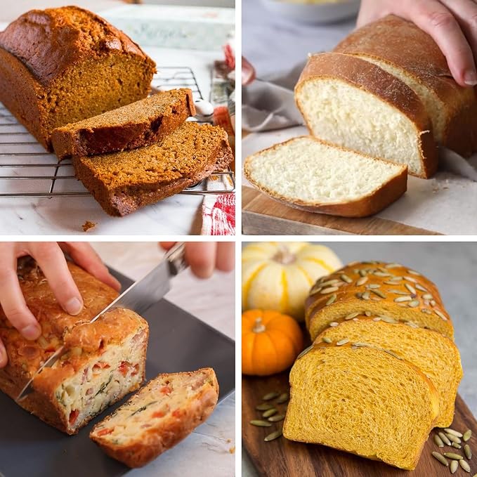 2 Pack Silicone Bread Loaf Molds, Nonstick Easy Release Rectangle Silicone Loaf Pan for Baking Cake, Meatloaf, Banana Bread, Brownies, and Quiche (Confetti)