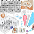 Kootek 140 Piping Bags and Tips Set Frosting Piping Kit for Beginner & Pros | Baking Supplies Tools, 40+2 Disposable & Reusable Piping Bags 12", 85 Icing Piping Tips, for Cookie Cupcake Cake Decorating