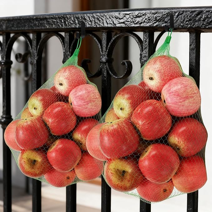 Hedume 400 Pcs Mesh Nylon Netting with Loop Style Closures, 13.8-23.6 Inch 4 Sizes Reusable Produce Mesh Bags, Expandable Plastic Produce Bags for Fruit, Seafood, Crab, Garlic, Egg