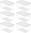 Vtopmart 6 Pack Clear Stackable Storage Bins with Lids, Medium | BPA-free Plastic, Organize Vertically, For Pantry Kitchen Fridge Cabinet Closet Bathroom, Built to Last, Easy to Move