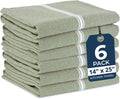 LANE LINEN Kitchen Towels Set - 100% Pure Cotton Dish Towels for Kitchen, Super Absorbent Kitchen Hand Towel, Tea Towels, Soft & Durable Dish Cloths, Pack of 6 – 14”x25”, Olive