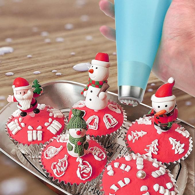 Silicone Pastry Bags, Weetiee 3 Sizes Reusable Icing Piping Bags Baking Cookie Cake Decorating Bags (12’’+14’’+16’’)- 6 Pack - Bonus 6 Icing Couplers Fit to Wilton Standard Size Tips