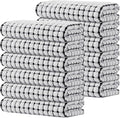 Kitinjoy Cotton 12 Pack Terry Kitchen Towels, Black | 16 x 25 Inches Super Soft and Absorbent Dish Towels, Quick Drying hand towels for kitchen Drying
