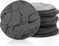 Diatomaceous Earth Coasters Set of 8，Cool Absorbent Quick-Dry Drink Coasters for Desks, Cute Modern Stone Design with Stylish Grey Aesthetic (8, Marble Grey)