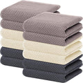Homaxy 100% Cotton Waffle Weave Kitchen Dish Towels 12-Pack, Mixed Color | 13 x 28 Inches, Ultra Soft Absorbent Dish Towels, Quick Drying Cleaning Towels