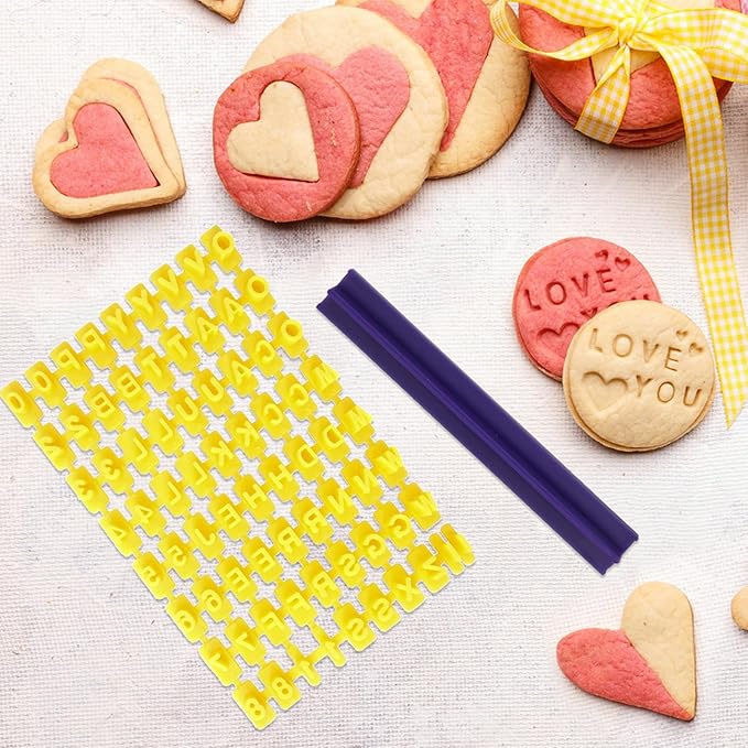 Cookie Stamps, Numbers Alphabet Stamps for Cookie Chocolate, 72 PCS | Food Grade Material, 72 Letter and Number, Easy to Use