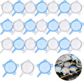 Patelai 24 Pieces Silicone Stretch Can Lids Reusable Expandable Jar Lid Soda Beer Cans Round Elastic Container Food Storage Covers for Mug Cup Small Bowl Fruits Vegetables Storage