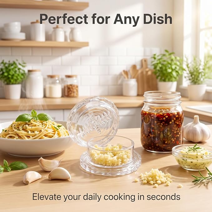 Transparent Manual Garlic Twist, Multi-Functional Mincer & Grinder for Onion, Garlic, Nuts, Ginger, Herbs, Impact Resistant Kitchen Gadget & Home Accessory (2pcs)