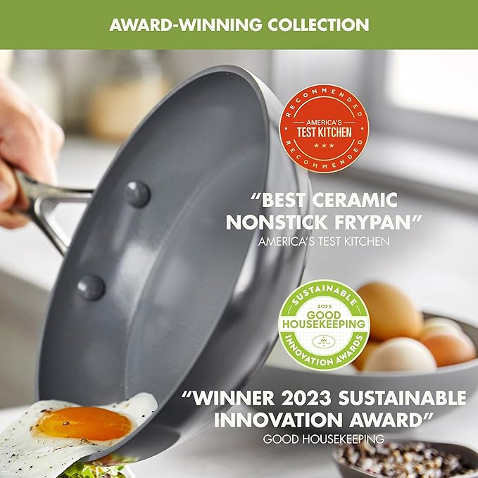 GreenPan Valencia Pro 12" Ceramic Nonstick Frying Pan, Hard Anodized | PFAS-Free Nonstick Skillet, Induction Ready, Compatible with all Stovetops, Dishwasher Safe, Oven Safe up to 600F