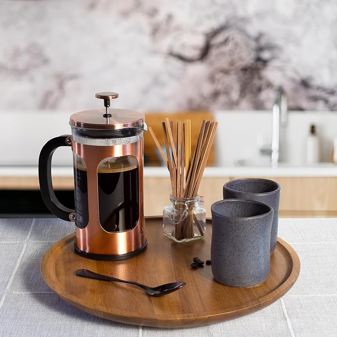 TB Home Acacia Wood Lazy Susan Organizer Kitchen Turntable for Cabinet, Table, Pantry or Countertop
