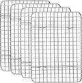 Homikit Stainless Steel Cooling Rack Set for Quarter Sheet Pan, 12x9 Inch | 4 Pack Baking Racks for Cookie Bread Pizza, Small Bacon Oven Rack, Metal Wire Grilling Grids, Rust Free, Dishwasher Safe