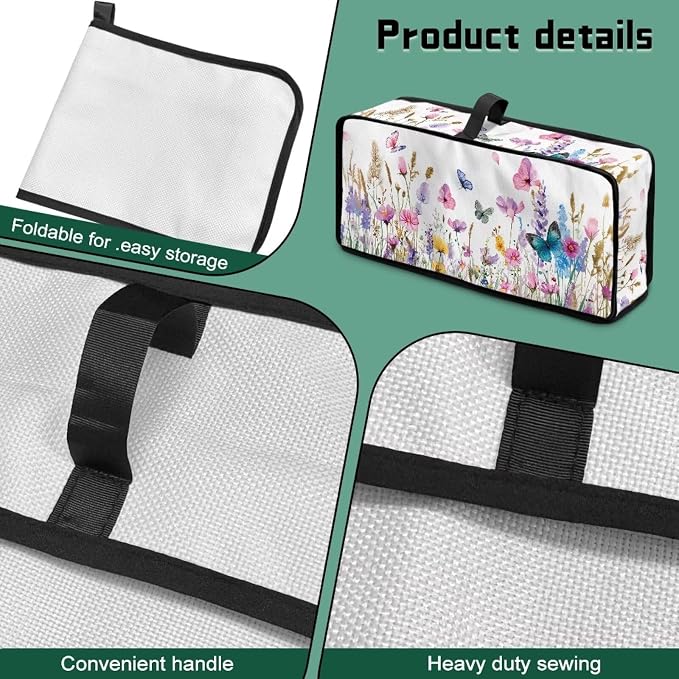ZDCUSTOM Toaster Cover 2 Slice Slim Toaster Dust Cover Dustproof Kitchen Appliance Easy to Fold Dust Protection Bread Machine Cover for Long Slot Toasters Appliance Butterfly