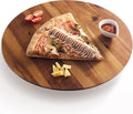 TIDITA 16" Wooden Lazy Susan Organizer for Cabinet, 360° Rotation, No Rim | Solid Acacia Wood, Non-Skid Pads, Swivel Round Lazy Susans Turntable for Countertop, Decorative Tray, Cheese Board, Multi-Use
