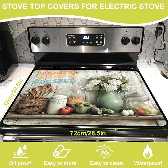 Stove Top Covers for Electric Stove, Glass Stove top Cover 28"x 20"