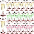GuanQiao 100 Pack Plastic Champagne Flutes with Rose Gold Rim Pink Bottom, 5.5 Oz Clear Disposable Plastic Champagne Glasses, Wine Glasses Cups for Wedding Celebration New Years Eve Party Supplies