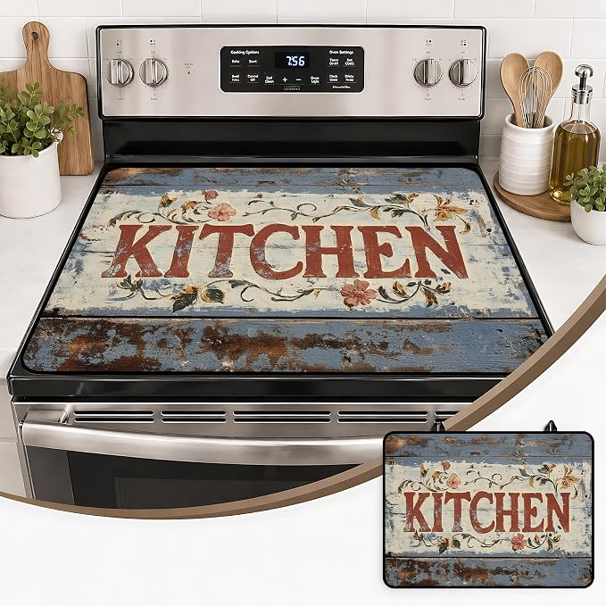 Stove Top Covers with A Non-slip Rubber Coating | protect Your Stove from Scratches, Extend Countertop Space, and Add A Classic Kitchen Touch