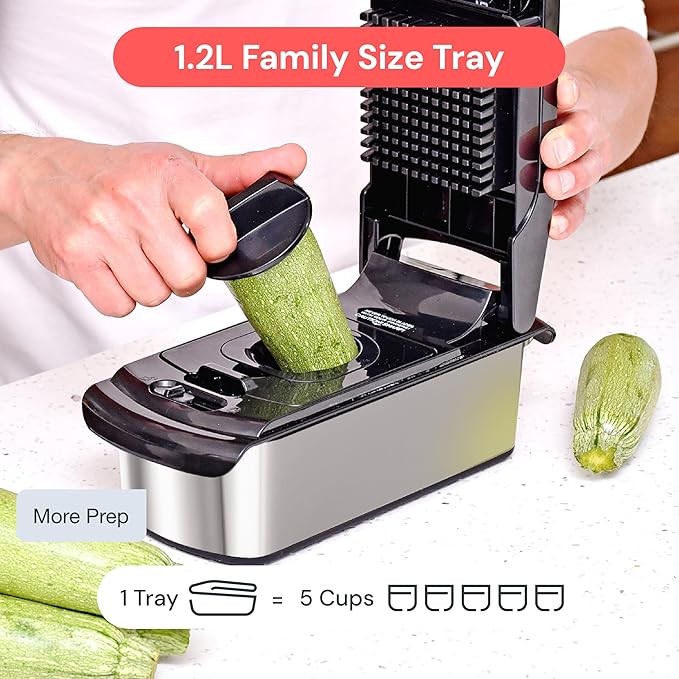 Fullstar Pro Original Vegetable Chopper & Mandoline Slicer Kitchen Gadget | 8 in 1 Veggie Slicer, Onion & Fruit Cutter with Sharp Stainless Steel Blades & Container (Stainless Steel)