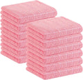 Homaxy 100% Cotton Terry Kitchen Towels, 12 Pack, Pink | Ultra Soft and Absorbent Dish Towels for Kitchen, Suitable for Drying and Washing Dishes