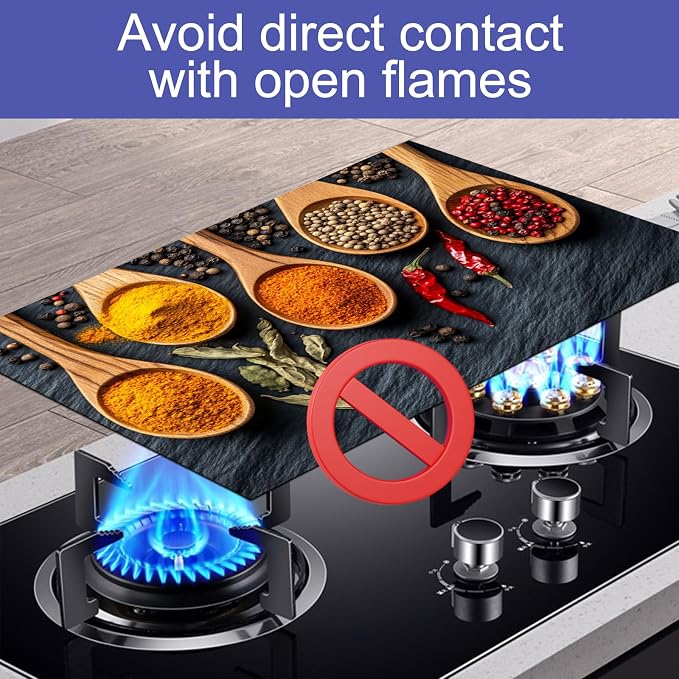 HOMETITUTE Stove Top Cover 28x20 Spice Herb Kitchen Heat Resistant Mat