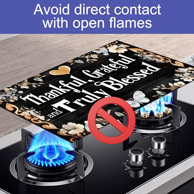 HOMETITUTE Rustic Butterfly Stove Top Cover 28x20 Heat Resistant Mat