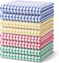Egles 8 Packs Kitchen Dish Towels 15 x 27 Inch | 100% Cotton Terry Dish Cloths for Drying and Washing Dishes Scrubbing