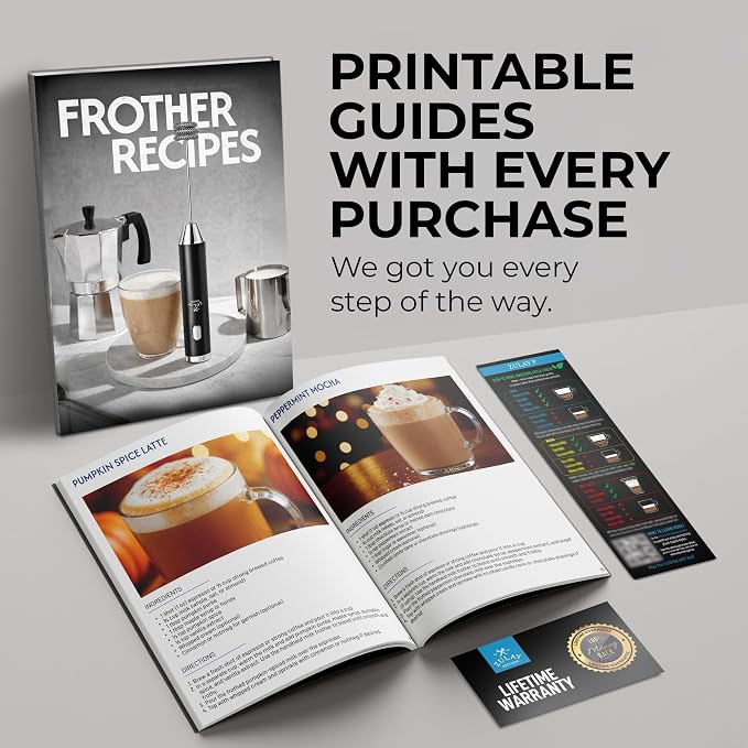 Zulay Kitchen Rechargeable Milk Frother Handheld - Frother Wand, Drink Mixer, Electric Whisk Frother, for Cappuccinos, Matcha & Protein Powder - Ultra Metal 4 Whisk, 1800mAh Pink