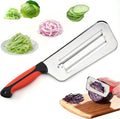 2026 New Stainless Steel Dual Blade Julienne Cutter, Multifunctional Vegetable Cutter, for Sauerkraut Coleslaw Mandoline Slicer With Silicone Finger Grips Peeler