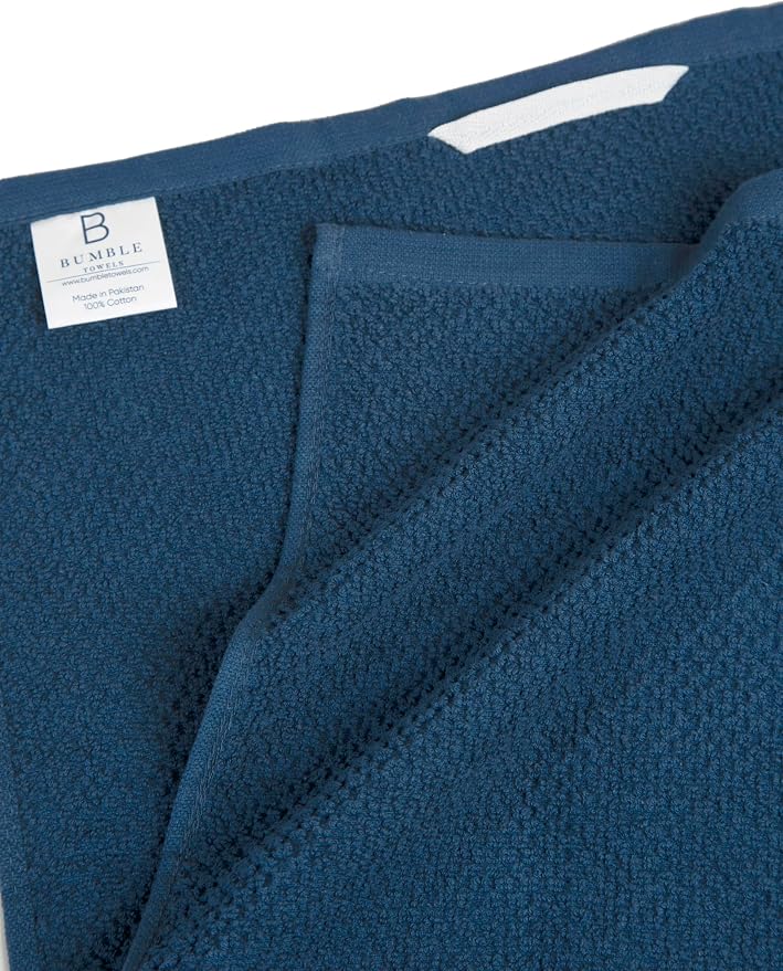 Bumble Kitchen Towels 6 Pack 100% Cotton 16"x26" - Blue | 430 GSM Soft Kitchen Hand Towels with Hanging Loop, Highly Absorbent & Durable for Washing and Drying Dishes