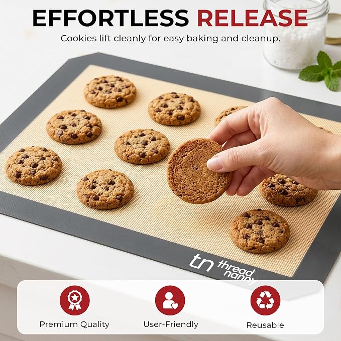 Silicone Baking Mats Half Sheet Non Stick for Oven Reusable 4 Pack - Thick Heavy Duty Silicone Baking Mat Cookie Sheet 1/2 Size for Macaron & Pastry - Half Size Rectangular Cooking Oven Liner Pad