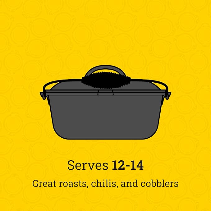 Lodge Seasoned Cast Iron Dutch Oven with Bail Handle - Heavy-Duty Campfire Ready Cooking Pot with Lid for Indoor & Outdoor Cooking - 9 Quart