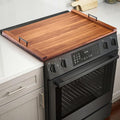 TIDITA 30"Lx22"W Acacia Stove Top Covers for Electric Stove, Metal Handles | Acacia Wood, Metal Handles, Non-Skid Pads, Easy Assembly, Wooden Noodle Board for Gas Stovetop, Gas Stove Cover, Multi-Use